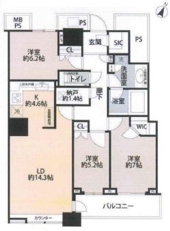 ザ・東京タワーズ シータワー 31階 間取り図