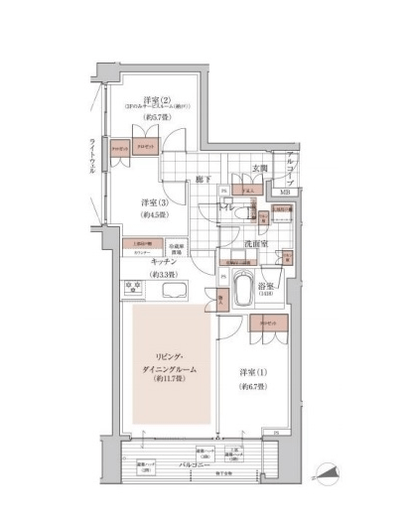 グランドメゾン白金レジデンス 2階 間取り図