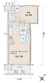 エスティメゾン豊洲レジデンス C1102 間取り図