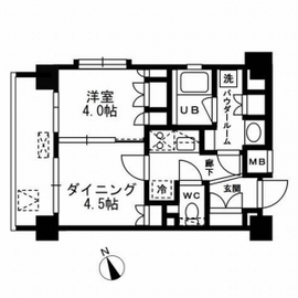 コートラクリア京橋 1102 間取り図