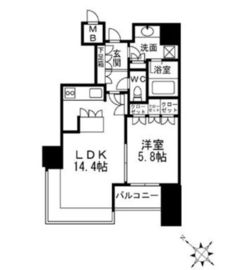 THE ROPPONGI TOKYO CLUB RESIDENCE 14階 間取り図