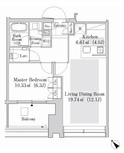 ラ・トゥール新宿ガーデン 3724 間取り図