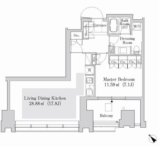 ラ・トゥール新宿ガーデン 2425 間取り図