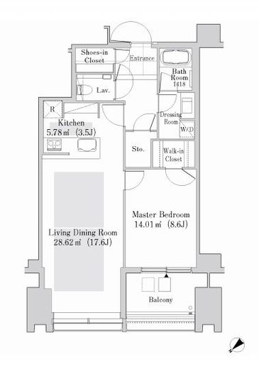 ラ・トゥール新宿ガーデン 3619 間取り図