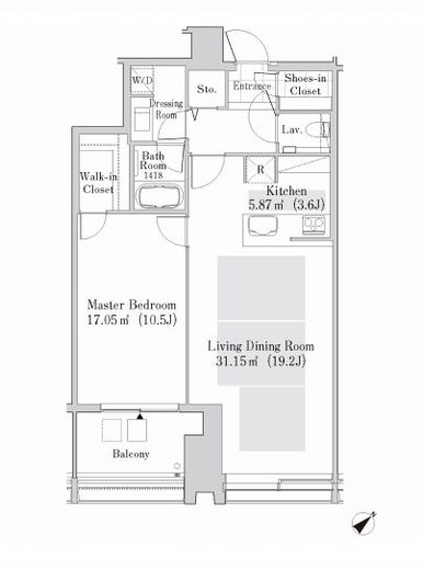 ラ・トゥール新宿ガーデン 2708 間取り図