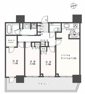 ブランズ麻布狸穴町 9階 間取り図