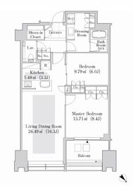 ラ・トゥール新宿ガーデン 3212 間取り図