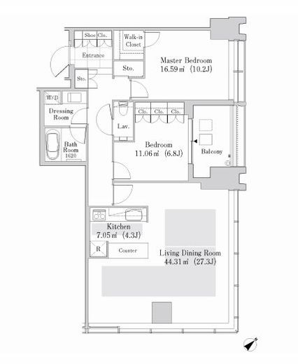 ラ・トゥール新宿ガーデン 3716 間取り図
