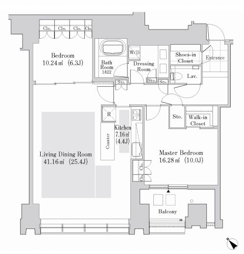 ラ・トゥール新宿ガーデン 3711 間取り図