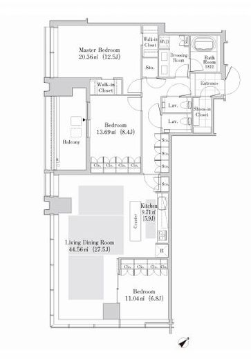 ラ・トゥール新宿ガーデン 2902 間取り図