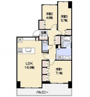 ブランズ麻布狸穴町 5階 間取り図