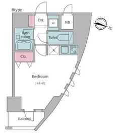 レジディア東品川 413 間取り図