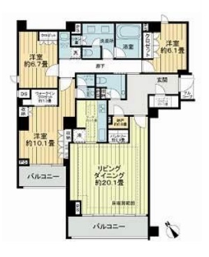 ウェリス有栖川 2階 間取り図