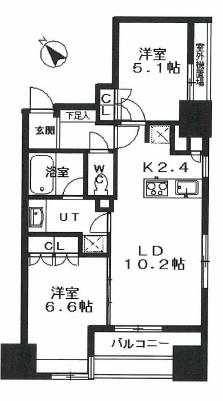 ピアース乃木坂 6階 間取り図