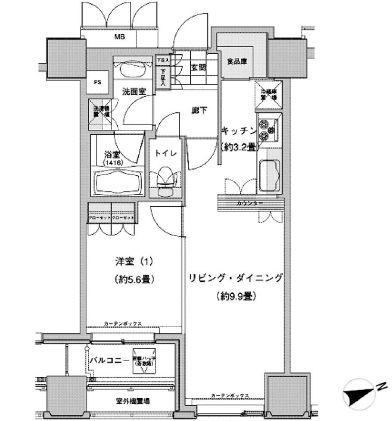 ウエストパークタワー池袋 1711 間取り図