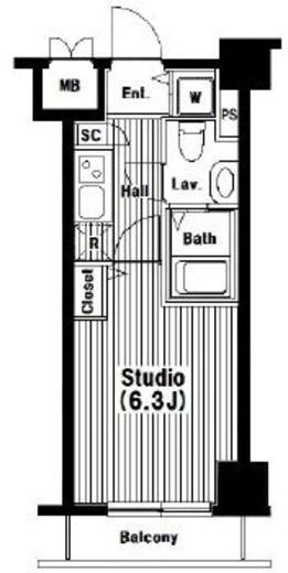 グランド・ガーラ高輪 9階 間取り図