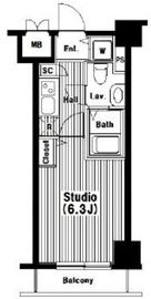 グランド・ガーラ高輪 9階 間取り図