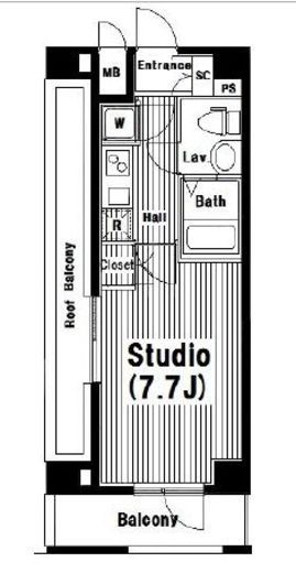 グランド・ガーラ南麻布 8階 間取り図