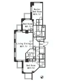 青山第一マンションズ 15階 間取り図