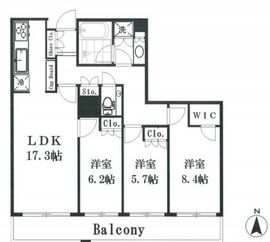 白金タワー 13階 間取り図