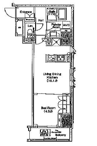 コンフォリア浅草橋 1306 間取り図