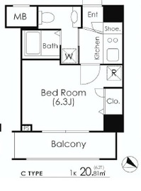 エスティメゾン南麻布 204 間取り図