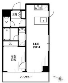 グリーンパーク日本橋浜町 5階 間取り図