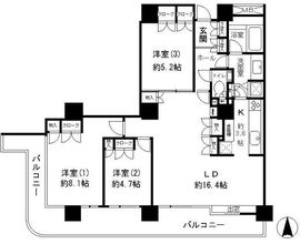 リバーポイントタワー 406 間取り図