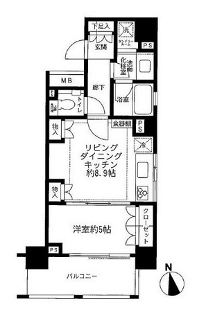 パークハウス麻布十番アーバンス 6階 間取り図