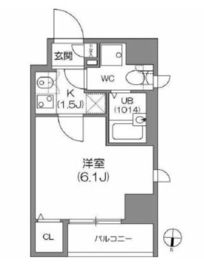 アジールコート中野坂上 202 間取り図