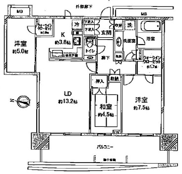 アーバンドックパークシティ豊洲タワー 14階 間取り図