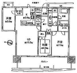 アーバンドックパークシティ豊洲タワー 14階 間取り図