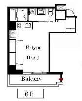 広尾ウエスト 6B 間取り図