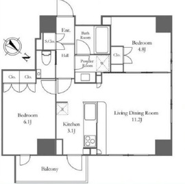 ブランズ渋谷神山町 6階 間取り図