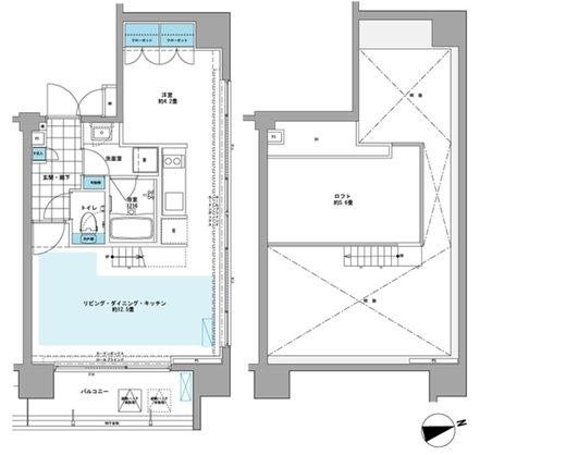 プライムアーバン芝浦LOFT 1001 間取り図