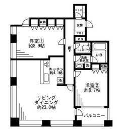 レジディアタワー麻布十番 1803 間取り図