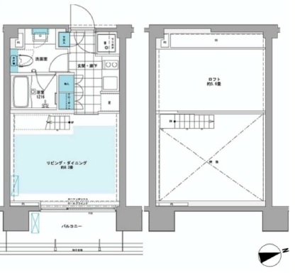 プライムアーバン芝浦LOFT 502 間取り図