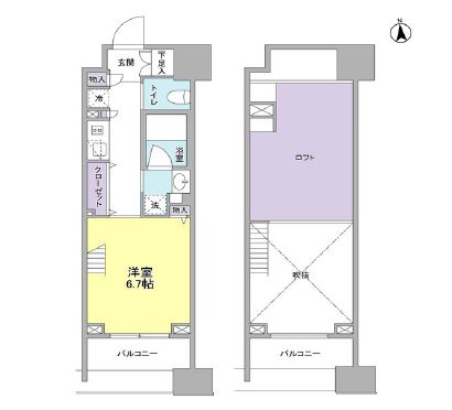 パークフラッツ中目黒 704 間取り図