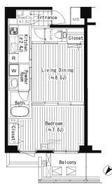 プライムアーバン東中野コート (PRIME URBAN 東中野 COURT) 206 間取り図