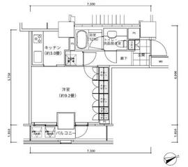 パークキューブ愛宕山タワー 1704 間取り図