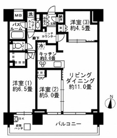 シティテラス下目黒 3階 間取り図