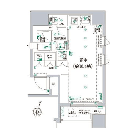 フォレシティ神田多町 2階 間取り図