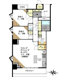 ワールドシティタワーズ アクアタワー 8階 間取り図