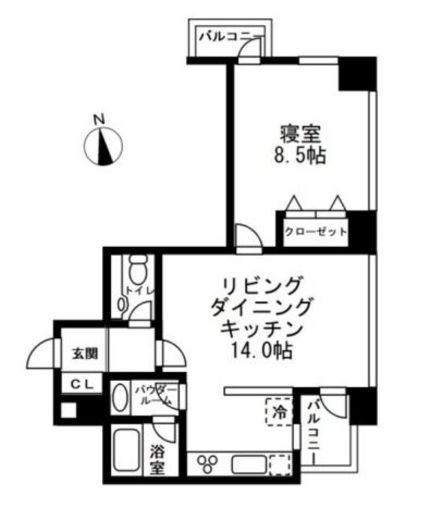 レジディアタワー麻布十番 2104 間取り図