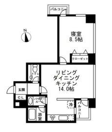 レジディアタワー麻布十番 2104 間取り図