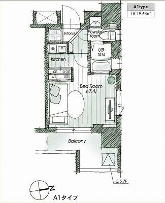 レジディア市谷薬王寺 703 間取り図