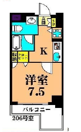 プライマル大井仙台坂 506 間取り図