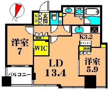 大崎ウエストシティタワーズ イースト 20階 間取り図
