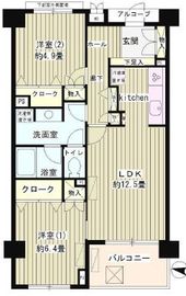 パーシモンヒルズ 404 間取り図