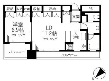 カテリーナ三田タワースイート ウエストアーク 24階 間取り図
